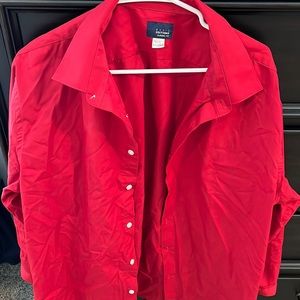 Mens Basic Edition Red Dress Shirt